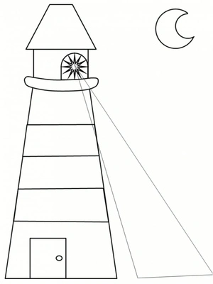 Página para Colorir Farol Ideal