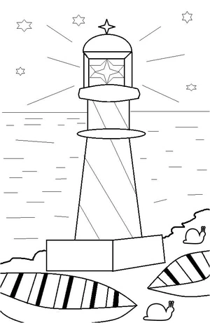 Página para Colorir Página para Colorir de Farol para Crianças