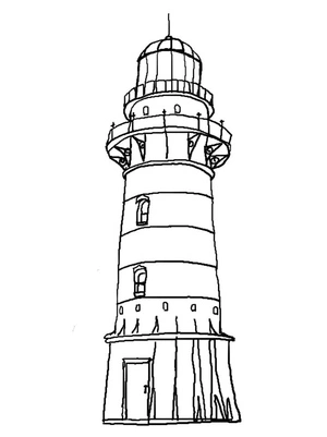 Página para Colorir Atividade de Esboço de Farol