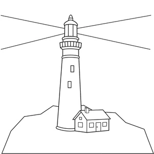 Página para Colorir Página para Colorir Imprimível - Farol para Crianças