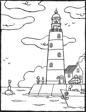 Página para Colorir Farol Impressionante