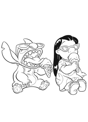 Lilo e Stitch Curtindo Sorvete