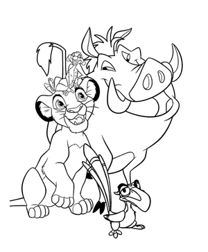 Página para Colorir Personagens de O Rei Leão