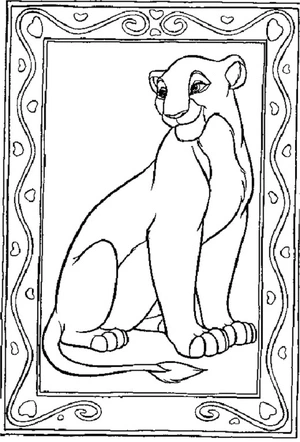 Página para Colorir Colorindo Nala