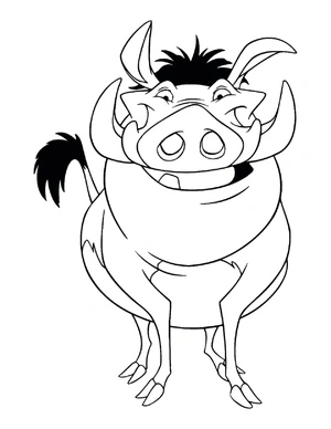 Página para Colorir Pumbaa Empolgante