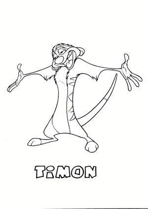 Página para Colorir Timon Engraçado