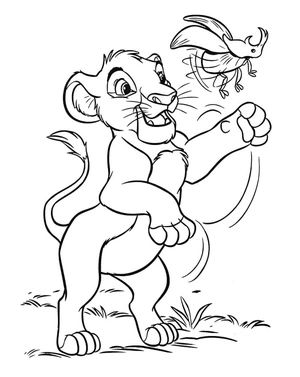 Página para Colorir Simba Animado