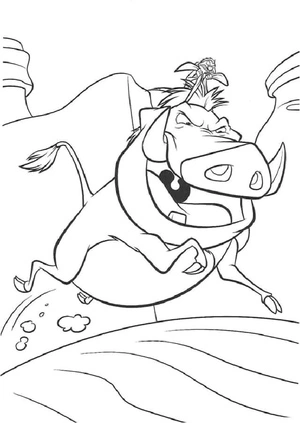 Página para Colorir Pumbaa em Movimento