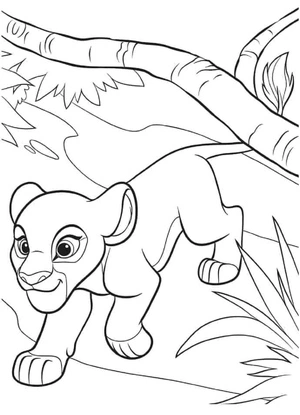 Página para Colorir Simba passeando