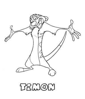 Página para Colorir Timon de O Rei Leão