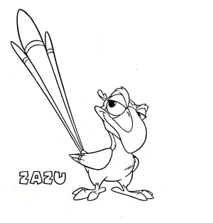 Página para Colorir Zazu de O Rei Leão