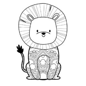 Página para Colorir Mandala de Leão Adorável