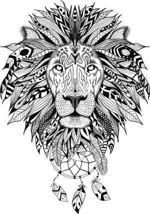 Página para Colorir Mandala Calmante de Leão