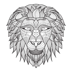Página para Colorir Mandala Leão Gentil