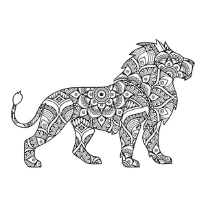 Página para Colorir Excelência Mandala Leão