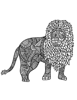 Página para Colorir Mandala Majestosa do Leão