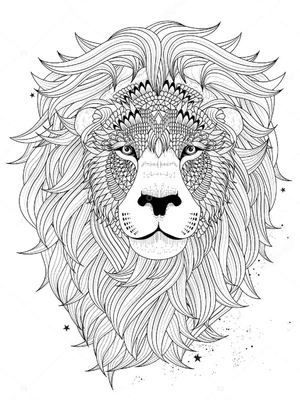 Página para Colorir Mandala com Leão Tradicional