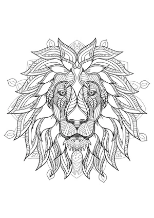 Página para Colorir Mandala Simples de Leão