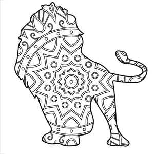 Página para Colorir Mandala Maravilhosa do Leão