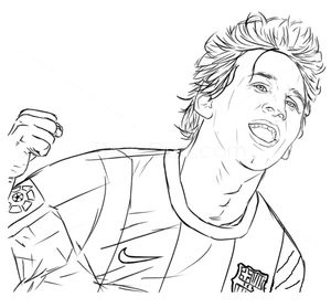 Página para Colorir Incrível Messi