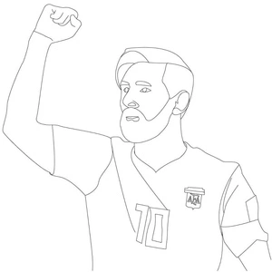 Página para Colorir Campeão Lionel Messi