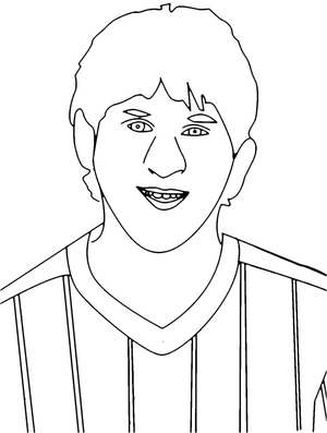 Página para Colorir Lionel Messi Alegre