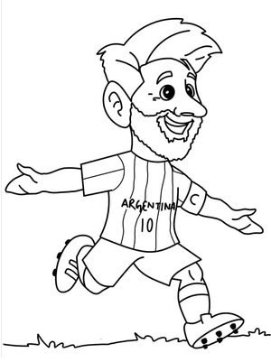 Página para Colorir Página para Colorir Chibi Lionel Messi