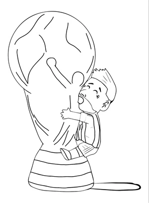 Página para Colorir Fofo Lionel Messi