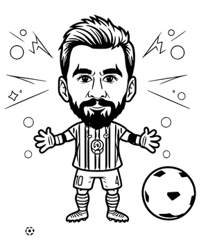 Página para Colorir Messi Fofo