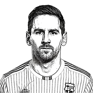 Desenho do rosto do Messi