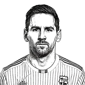 Página para Colorir Desenho do rosto do Messi