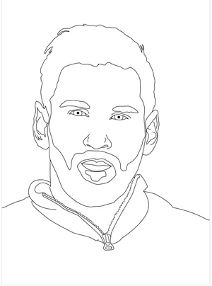 Página para Colorir Lionel Messi Idoso