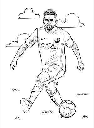 Página para Colorir Messi Empolgante