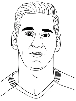 Página para Colorir Rosto de Lionel Messi