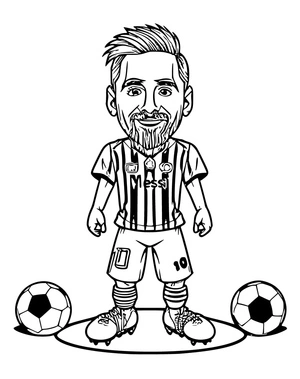 Página para Colorir Messi Feliz