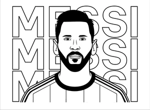 Página para Colorir Incrível Messi