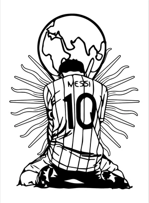 Página para Colorir Página para Colorir do Lionel Messi
