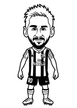 Página para Colorir Animado Lionel Messi