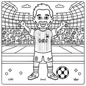 Página para Colorir Feliz Messi