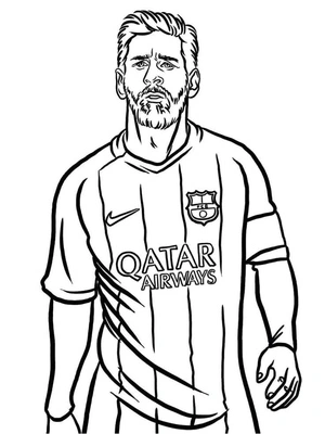 Página para Colorir Messi Número 3