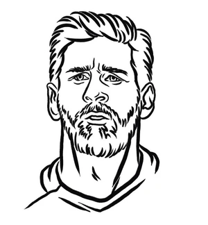 Página para Colorir Retrato de Lionel Messi