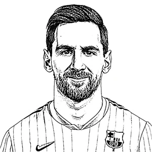 Página para Colorir Retrato de Messi