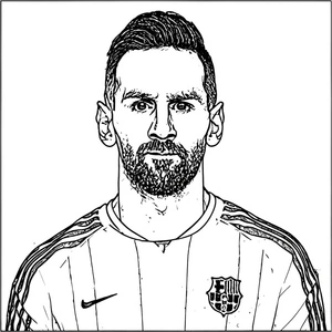 Página para Colorir Imagem para Imprimir do Messi