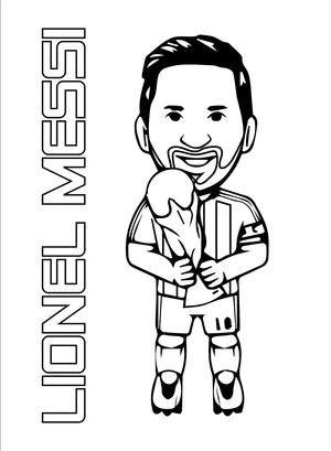 Página para Colorir Pequeno Leo Messi