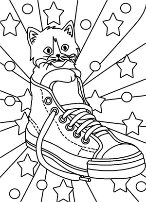 Página para Colorir Gato Colorido por Lisa Frank