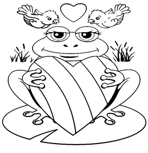 Página para Colorir Sapo ilustrado por Lisa Frank