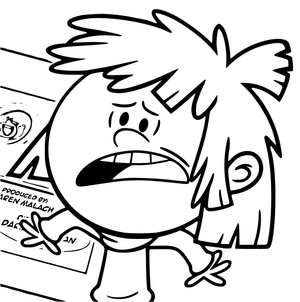 Lisa Loud preocupada, fácil Lisa Loud coloring page, free printable