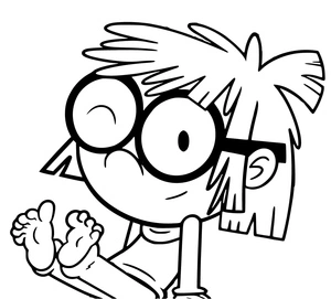 Lisa Loud com expressão animada, fácil página para colorir Lisa Loud, impressão gratuita