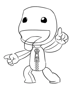 Página para Colorir Página para colorir do Sackboy de Little Big Planet