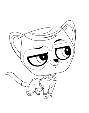 Página para Colorir Capitão Cuddles de Littlest Pet Shop